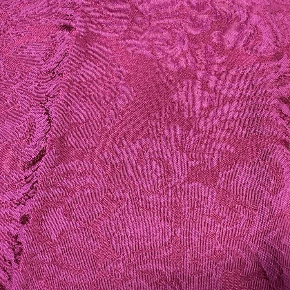 Fabric Napkins Red Poinsettia Jacquard 16" Set of 6 Christmas Holiday Brocade - Picture 4 of 5